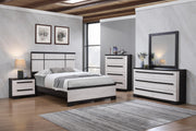 Remington Black/White Queen Panel Bed - DMV FurnitureQueen Bed