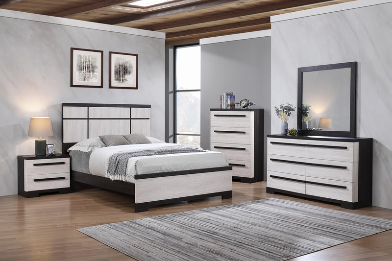 Remington Black/White Queen Panel Bed - DMV FurnitureQueen Bed