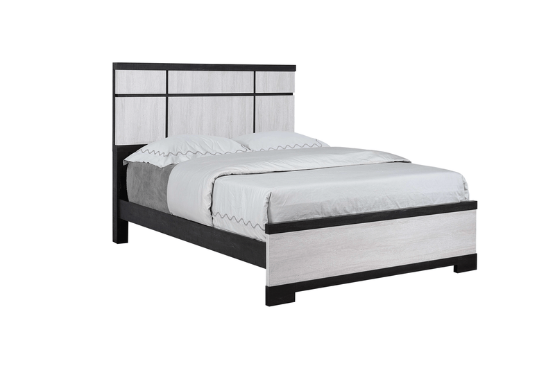 Remington Black/White Queen Panel Bed - DMV FurnitureQueen Bed