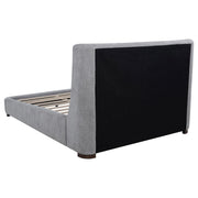 Rennes Upholstered Eastern King Wingback Platform Bed Grey - 315928KE