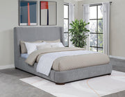 Rennes Upholstered Queen Wingback Platform Bed Grey - 315928Q