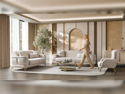 Resital 3-pieces (Sofa & Loveseat & Chair) Livingroom Set in Cream - 200-ST-RES-FLORIA04-321
