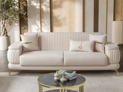 Resital 3-pieces (Sofa & Loveseat & Chair) Livingroom Set in Cream - 200-ST-RES-FLORIA04-321