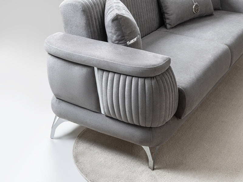 Resital 3-pieces (Sofa & Loveseat & Chair) Livingroom Set in Cream - 200-ST-RES-FLORIA04-321