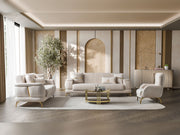 Resital 3-pieces (Sofa & Loveseat & Chair) Livingroom Set in Cream - 200-ST-RES-FLORIA04-321