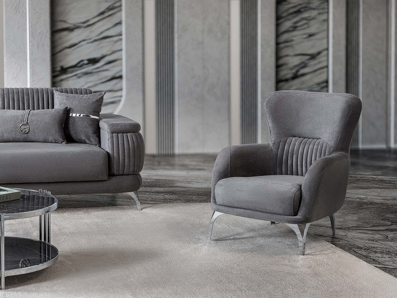 Resital 3-pieces (Sofa & Loveseat & Chair) Livingroom Set in Cream - 200-ST-RES-FLORIA04-321
