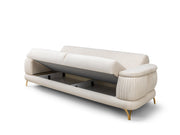 Resital 3-pieces (Sofa & Loveseat & Chair) Livingroom Set in Cream - 200-ST-RES-FLORIA04-321