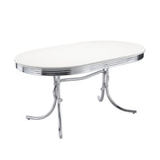Retro 5-piece Oval Dining Table Set White and Red - 2065-S5R