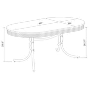 Retro 5-piece Oval Dining Table Set White and Red - 2065-S5R
