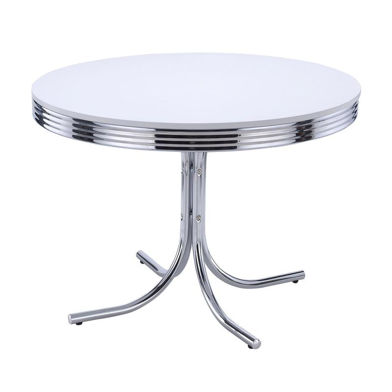 Retro 5-piece Round Dining Table Set White and Black - 2388-S5