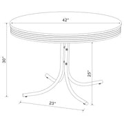 Retro 5-piece Round Dining Table Set White and Red - 2388-S5R