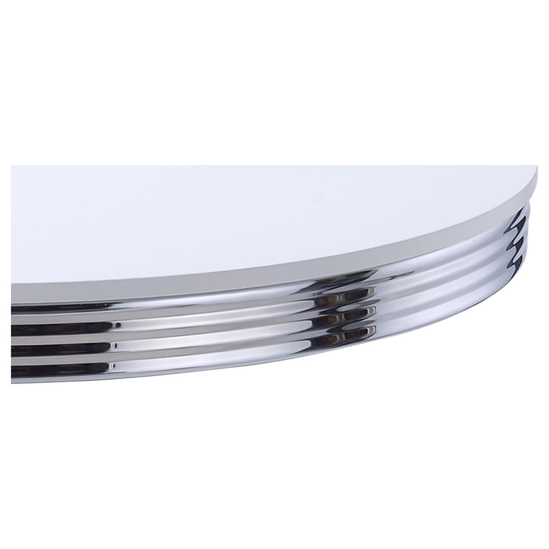 Retro Round 42-inch Wood Top Dining Table White and Chrome - 2388