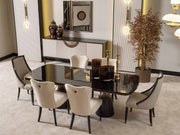 Revora Diningroom (Consol With Mirror & Dining Table & 2 Lux Dining Chair & 2 Dining Chair) - 200-GAB-REV-DT-6-SET