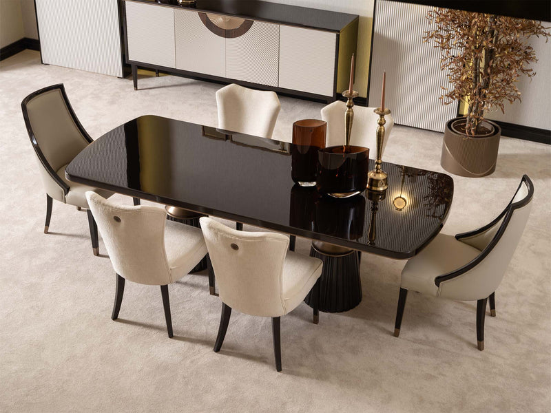 Revora Diningroom (Consol With Mirror & Dining Table & 2 Lux Dining Chair & 2 Dining Chair) - 200-GAB-REV-DT-6-SET