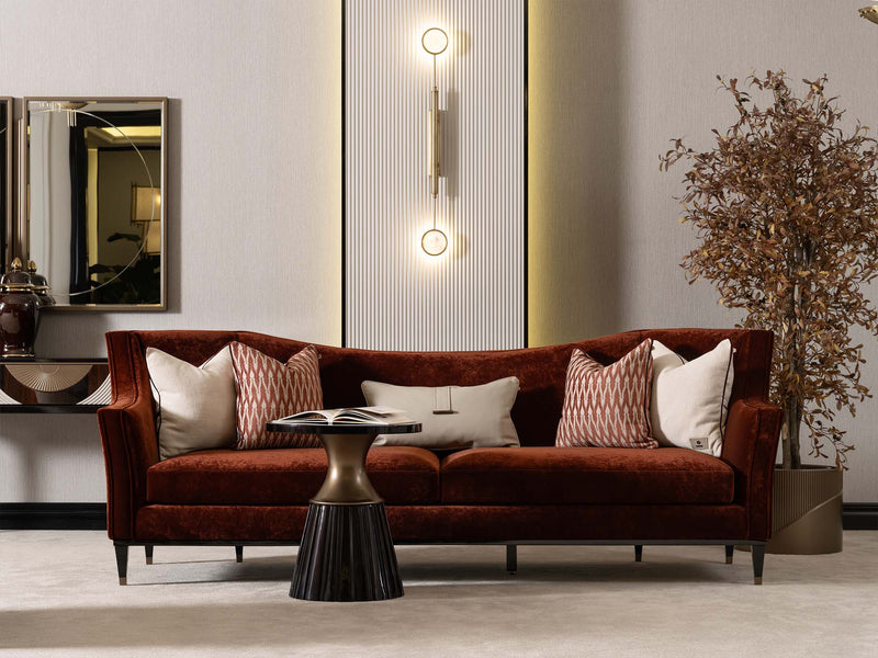 Revora Stationary Four Seat Sofa in Brick - 200-GAB-REV-4