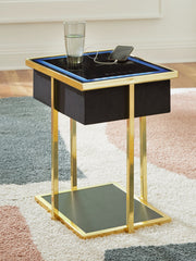 Rexwell Black/Gold Finish Accent Table with Speaker - A4000681