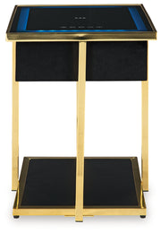 Rexwell Black/Gold Finish Accent Table with Speaker - A4000681