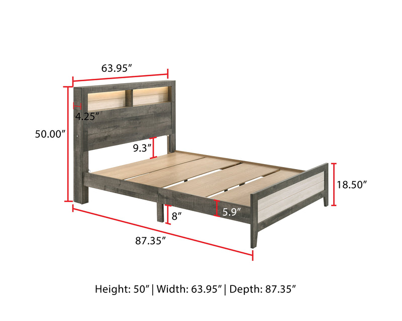 Rhett Brown/Cream LED Platform Bedroom Set - DMV FurnitureBedroom Set