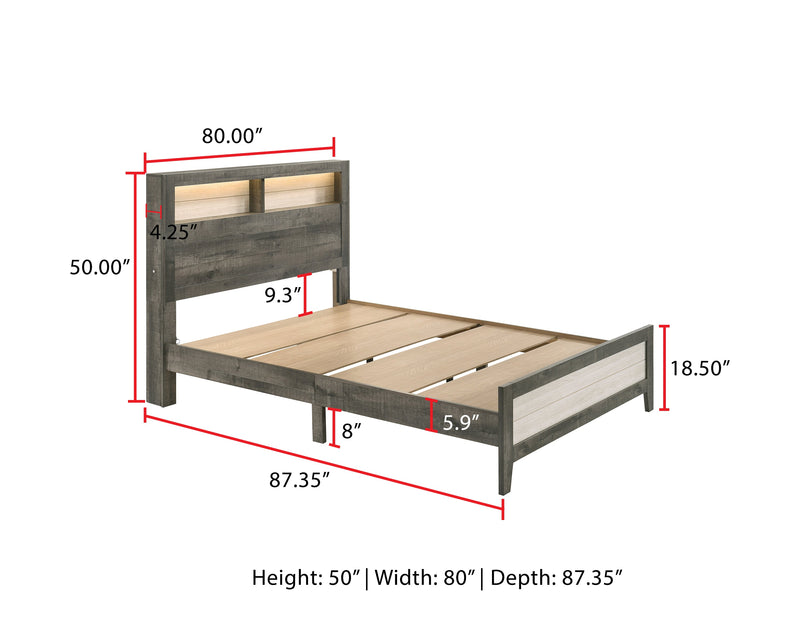 Rhett Brown/Cream LED Platform Bedroom Set - DMV FurnitureBedroom Set