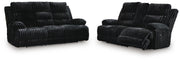 Rhines Falls Onyx Power Reclining Sofa and Loveseat - PC42805U1