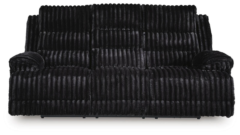 Rhines Falls Onyx Power Reclining Sofa with Drop Down Table - PC4280599