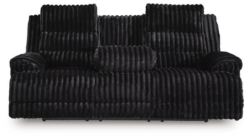 Rhines Falls Onyx Power Reclining Sofa with Drop Down Table - PC4280599