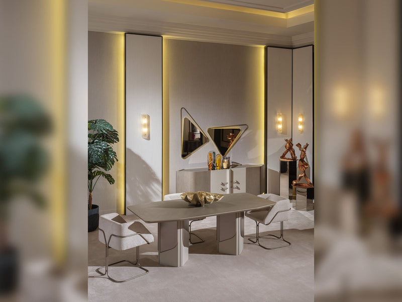 Ricamo Diningroom (Consol With Mirror & Dining Table & 6 Dining Chair) - 200-GAB-RIC-DT-6-SET
