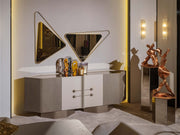 Ricamo Diningroom (Consol With Mirror & Dining Table & 6 Dining Chair) - 200-GAB-RIC-DT-6-SET