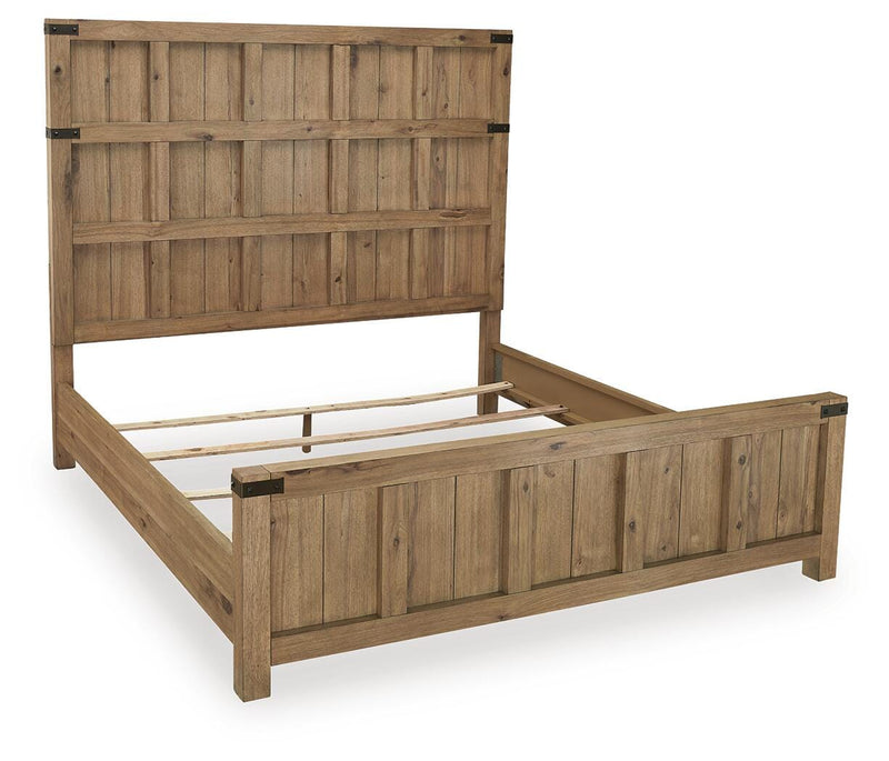 Ridgester Light Brown California King Panel Bed - B858B7
