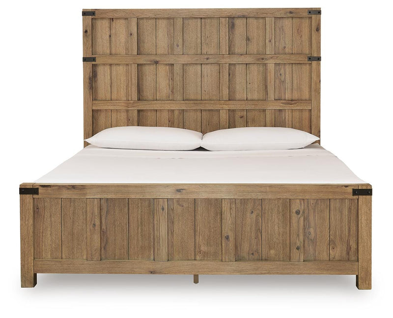 Ridgester Light Brown California King Panel Bed - B858B7