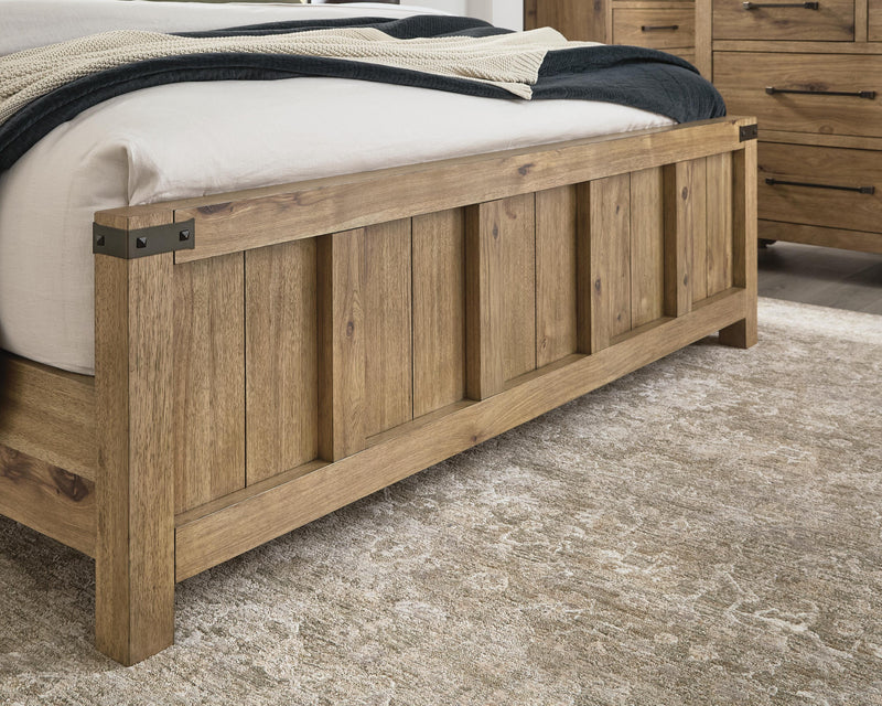Ridgester Light Brown King Panel Bed - B858B6
