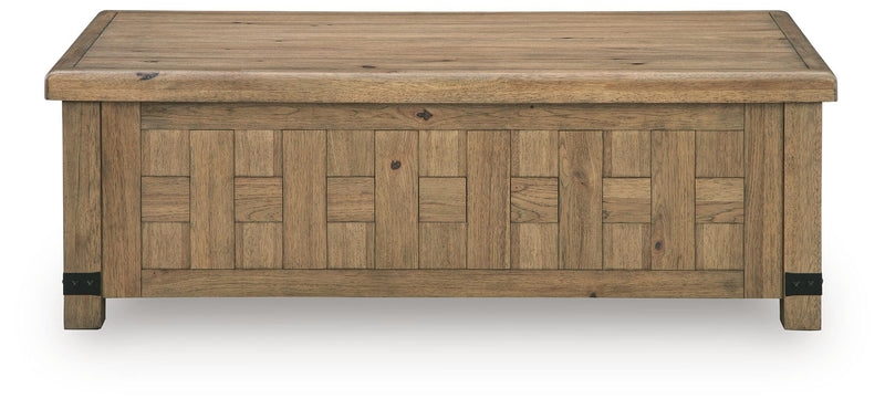 Ridgester Light Brown Lift-Top Coffee Table - T858-9
