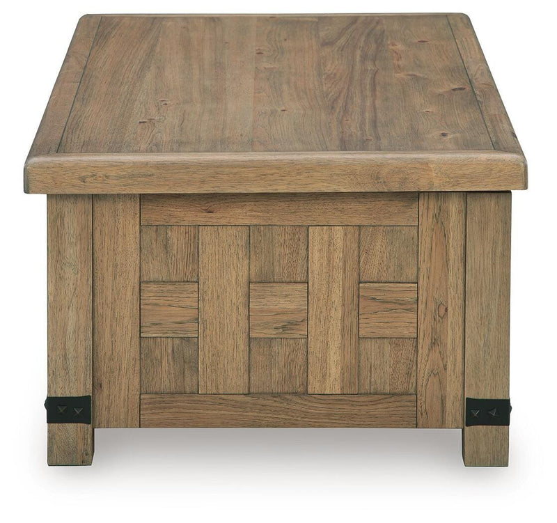 Ridgester Light Brown Lift-Top Coffee Table - T858-9