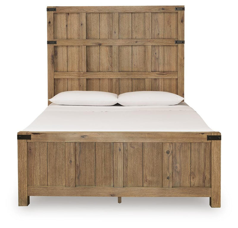 Ridgester Light Brown Queen Panel Bed - B858B2