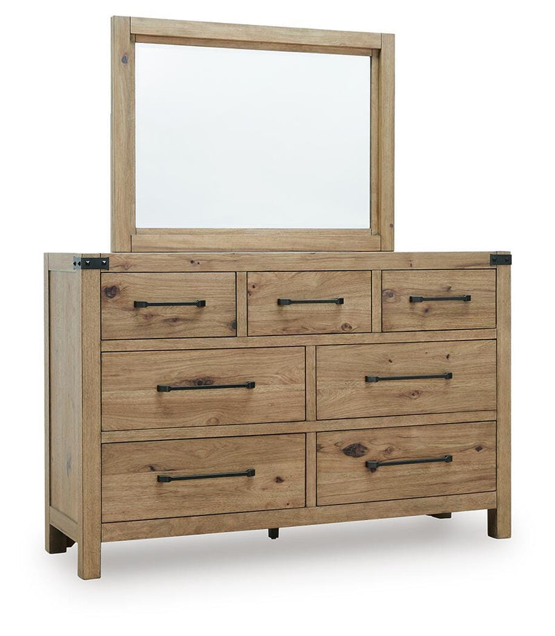Ridgester Queen Panel Bed, Dresser and Mirror - B858B3