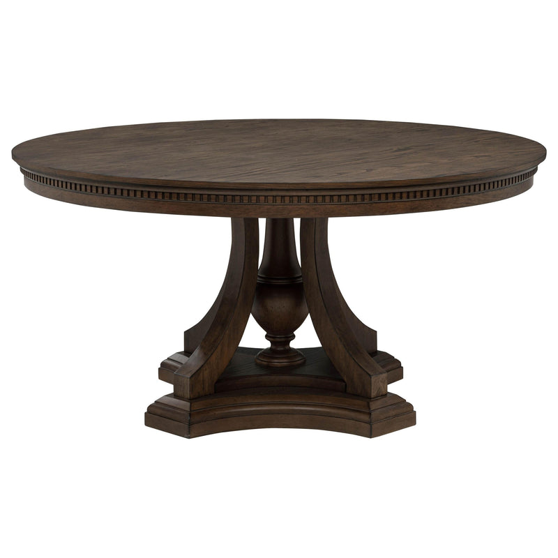 Ridgewell 5-piece Round Pedestal Dining Set Dark Oak - 104600-S5