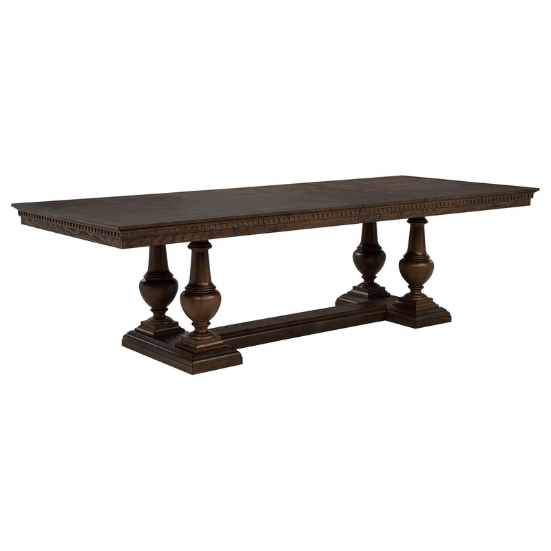 Ridgewell 9-piece Rectangular Trestle Dining Set Dark Oak - 104601-S9