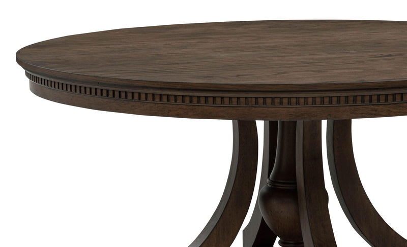 Ridgewell Round Pedestal Dining Table Dark Oak - 104600