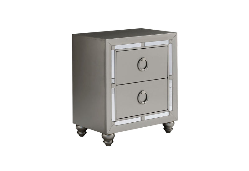 Riley Silver Nightstand - DMV FurnitureNightstand