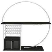 Risley 2-door Circular LED Wine Cabinet Dark Charcoal - 182799