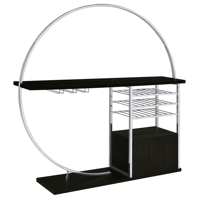 Risley 2-door Circular LED Wine Cabinet Dark Charcoal - 182799