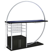 Risley 2-door Circular LED Wine Cabinet Dark Charcoal - 182799