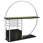 Risley 2-door Circular LED Wine Cabinet Dark Charcoal - 182799