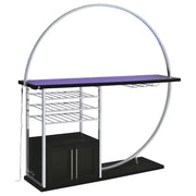Risley 2-door Circular LED Wine Cabinet Dark Charcoal - 182799