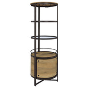 Ritter Round LED Bar Wine Storage Cabinet Rustic Oak - 182480