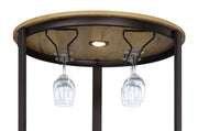 Ritter Round LED Bar Wine Storage Cabinet Rustic Oak - 182480