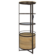 Ritter Round LED Bar Wine Storage Cabinet Rustic Oak - 182480