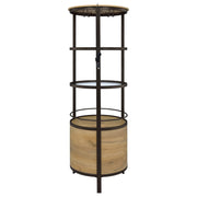 Ritter Round LED Bar Wine Storage Cabinet Rustic Oak - 182480