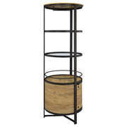 Ritter Round LED Bar Wine Storage Cabinet Rustic Oak - 182480