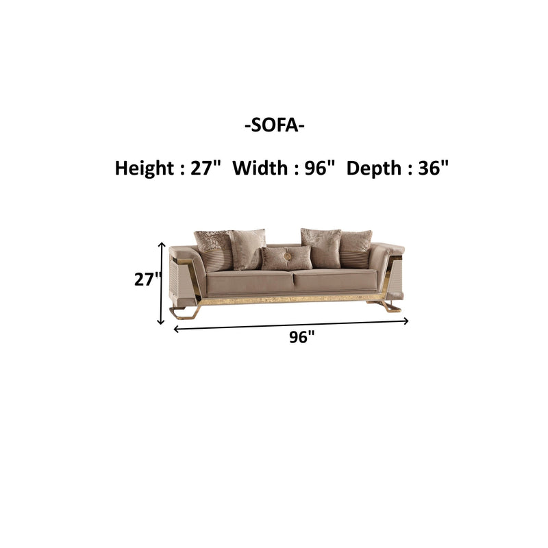 Rixos 3-pieces (Sofa & Loveseat & Chair) Livingroom Set Beige in Beige - 101-RIX-NSIE30-321
